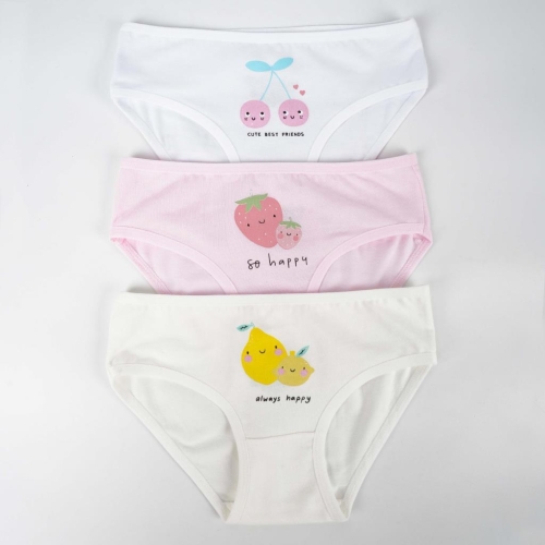 Toptan Frutta 3'lü Kız Slip Set Çamaşıır